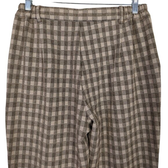 Willow & Root Women's Plaid Check Trouser Pant Size L Brown Black Tan career‎ - Picture 6 of 15